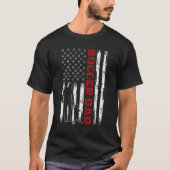 Mens Soccer Vater American Flag Retro Männer Vater T-Shirt (Vorderseite)