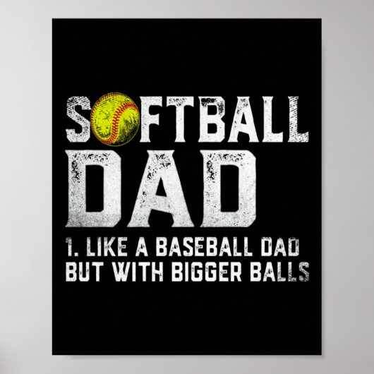 Mens Softball Dad Baseball Bigger Fathers D T Shir Poster (Vorne)