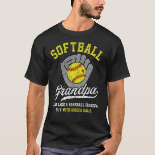Mens Softball Großvater mit größeren Balls Stolz T-Shirt