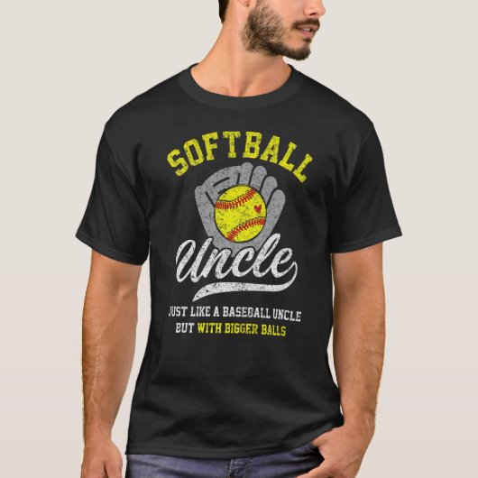 Mens Softball Uncle mit größeren Balls Proud Softw T-Shirt (Vorderseite)