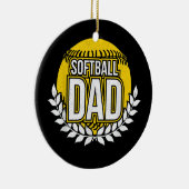 Mens Softball Vater Keramik Ornament (Rechts)