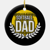 Mens Softball Vater Keramik Ornament (Hinten)