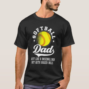 Mens Softball-Vater wie Baseball-Vater mit größere T-Shirt