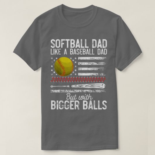 Mens Softball Vater wie ein Baseball-Vater Definit T-Shirt (Design vorne)