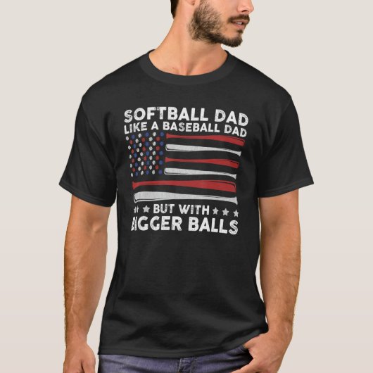 Mens Softball Vater wie ein Baseball-Vater Definit T-Shirt (Vorderseite)