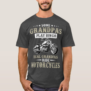 Mens some Grandpas Play Bingo Real Riad Motorrad T-Shirt