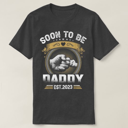 Mens Soon To Be Daddy Est  T-Shirt (Design vorne)