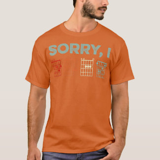 Mens Sorry IDGAF versteckte Message Guitar Chords  T-Shirt