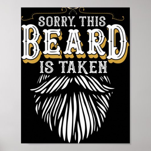 Mens Sorry This Beard Is Taken Country Retro Valen Poster (Vorne)