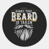 Mens Sorry This Beard Is Taken Country Retro Valen Runder Aufkleber (Vorderseite)