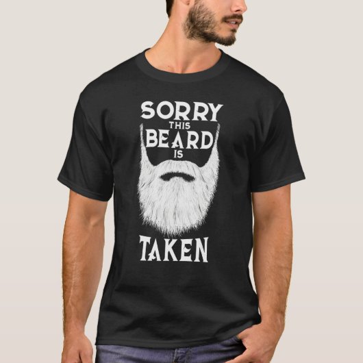 Mens Sorry This Beard is Taken Valentines Day Bear T-Shirt (Vorderseite)