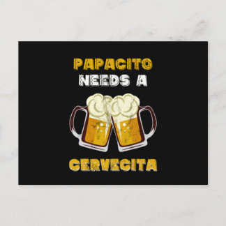 Mens Spanglish Latino Cerveza Beer Papacito Funny Postkarte