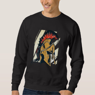 Mens Spartan Gladiator Helmet Grita Sparta Soldi Sweatshirt