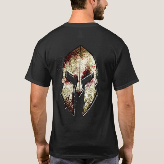 Mens Spartan Helmet Griechischer Gladiator Warrior T-Shirt (Rückseite)