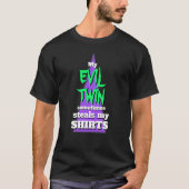 Mens Sports Funny Novelty Grafik MY EVIL TWIN T-Shirt (Vorderseite)