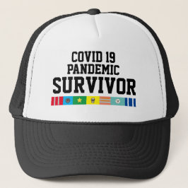 Mens Sports Novelty COVID 19 PANDEMIC SURVIVOR Truckerkappe