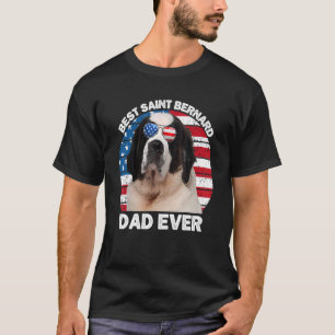 Mens St Bernard Vater American Flag Saint Bernard T-Shirt
