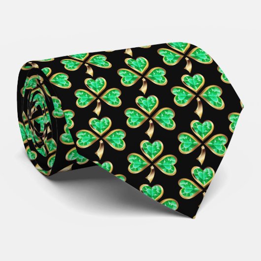 Men's St. Patrick's Clover Krawatte (Gerollt)