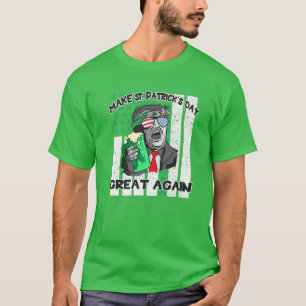 Mens St Patricks Day Beer Drinken American Flag D T-Shirt