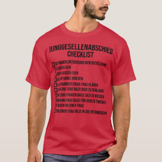 Mens Stag Night ChecklistGroom T-Shirt