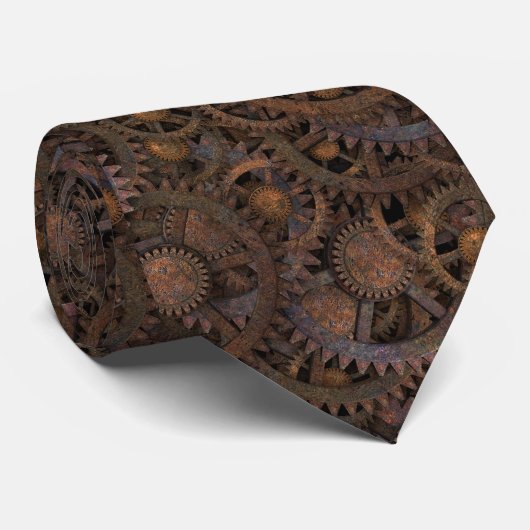 Mens Steampunk Cogs Krawatte (Gerollt)