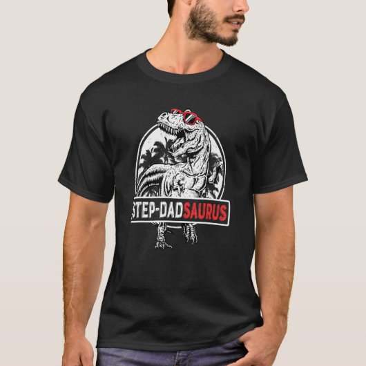 Mens Step Dadsaurus Rex Dinosaur Step Vater Saurus T-Shirt (Vorderseite)