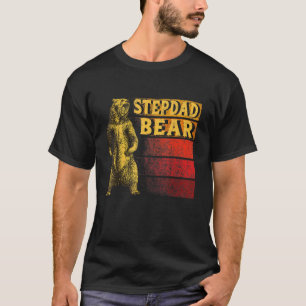 Mens Stepdad Bear Vintag Retro T-Shirt