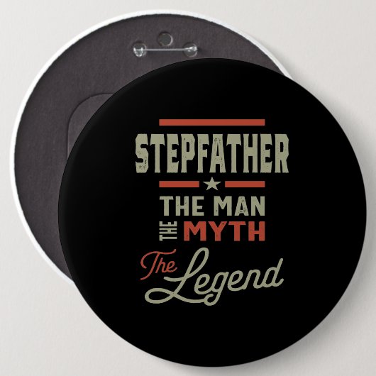 Mens Stepfather Der Mensch Der Mythos der Legende Button (Vorne & Hinten)