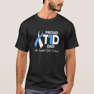 Mens Stolz T1D Vater von Töchterdiabetes Bewusstse T-Shirt
