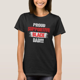 Mens Stolz unterstützend Schwarzer Vater Vatertag T-Shirt