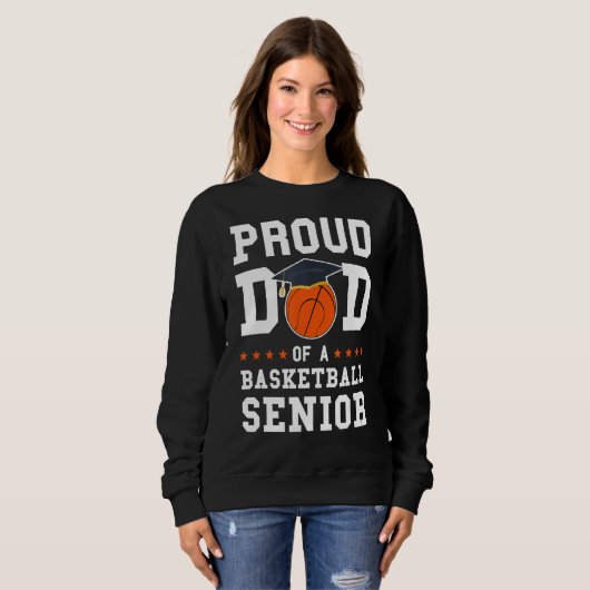 Mens Stolz Vater eines Basketballs Senior Basketba Sweatshirt (Vorne ganz)