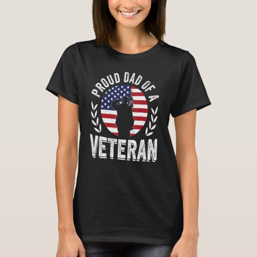 Mens Stolz Vater eines US-Veteranen unter amerikan T-Shirt (Vorderseite)