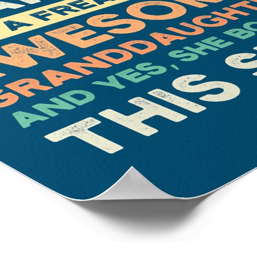 Mens stolzer Opa phantastischer Enkelin Poster (Ecke)