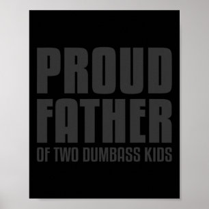 Mens stolzer Vater von zwei Dumbys Kinder Shirt Va Poster