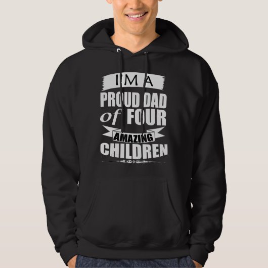Mens Storecastle stolz Vater von vier Kindern Vate Hoodie (Vorderseite)