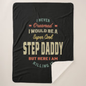 Mens Super Cool Step Daddy tötet es Vater Geschenk Sherpadecke (Vorderseite)