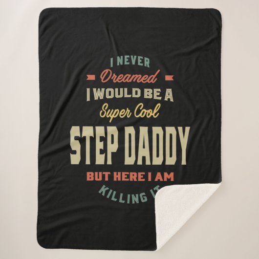 Mens Super Cool Step Daddy tötet es Vater Geschenk Sherpadecke (Vorderseite)