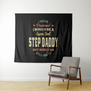 Mens Super Cool Step Daddy tötet es Vater Geschenk Wandteppich