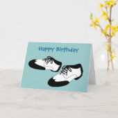 Mens Swing Dance Shoes Happy Birthday Spats Karte (Gelbe Blume)