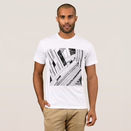 Mens-T - Shirt für Schwarzweiß-Streifen (Vorne ganz)