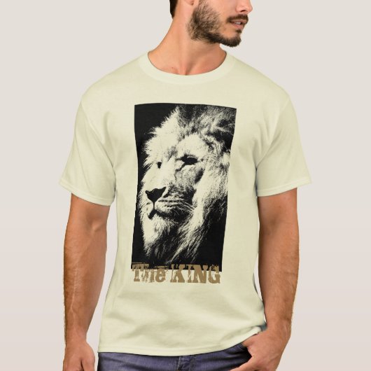 Mens T Shirts Trendy Modern Lion Head Pop Art (Vorderseite)