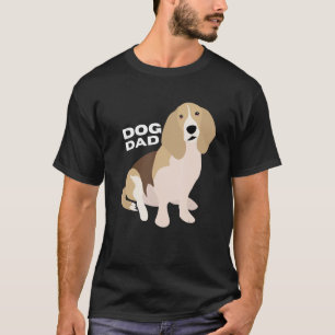 Mens Tan Black & White Basset Hound Vater Mann T-Shirt