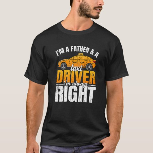 Mens Taxi Fahrer Vater Taxi Auto Taxi Grafik T-Shirt (Vorderseite)