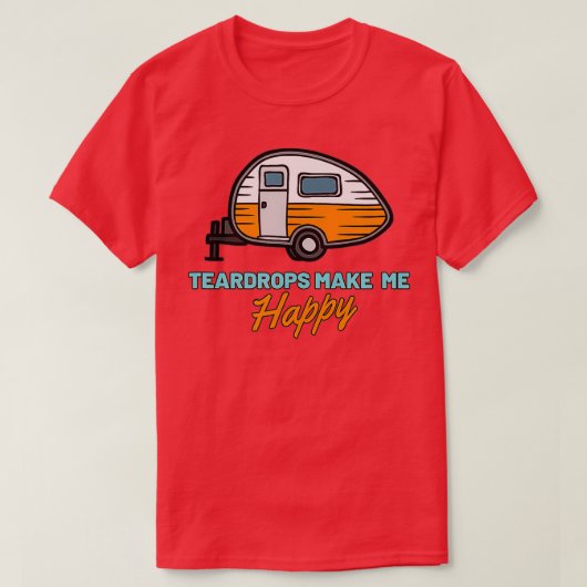 Mens Teardrop Camper Zubehör Orange Teardrop T T-Shirt (Design vorne)