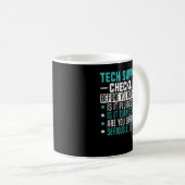 Mens Tech Technical Support Checklist Computer Sys Kaffeetasse (VorderseiteRechts)