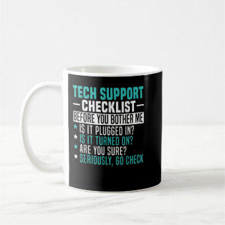 Mens Tech Technical Support Checklist Computer Sys Kaffeetasse