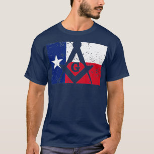 Mens Texas Masonic Square Compass Freemason T-Shirt
