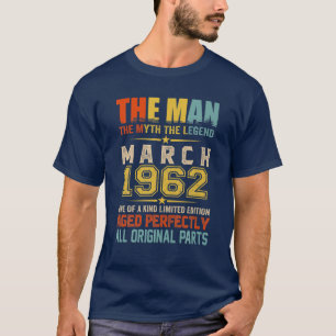 Mens The Man Myth Legend März 1962 60. Geburtstag T-Shirt