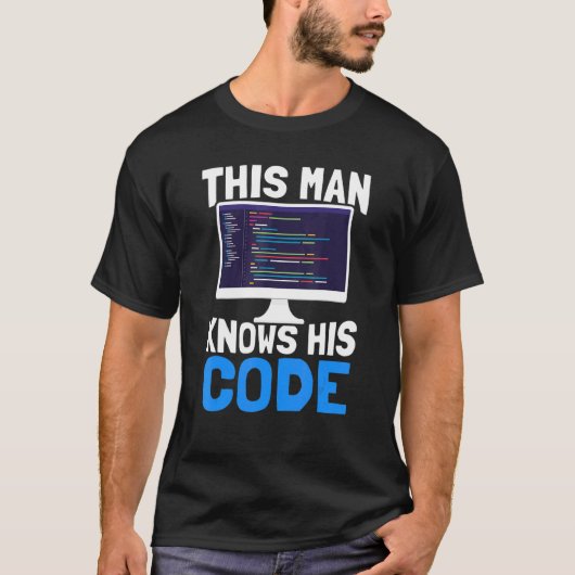 Mens this man kennt seine Code-Entwickler-Software T-Shirt (Vorderseite)