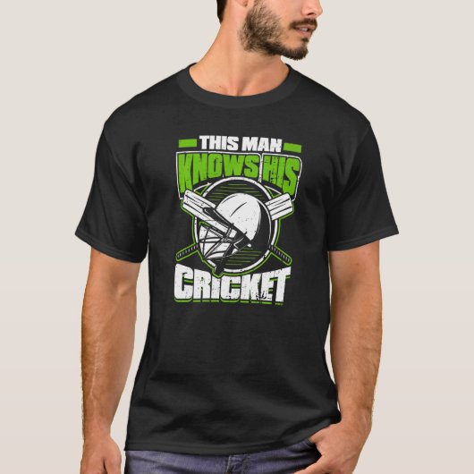 Mens This Man kennt seinen Cricket Player Batsman T-Shirt (Vorderseite)
